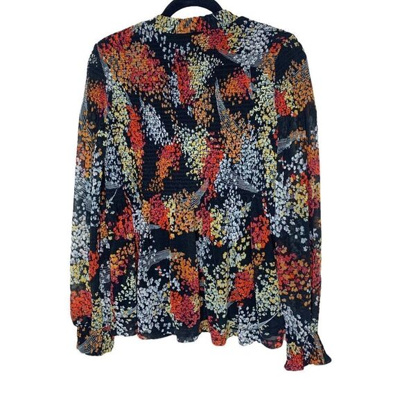 Anthropologie Akemi Kin Adria Floral Long Sleeve Smocked Blouse - Picture 8 of 13